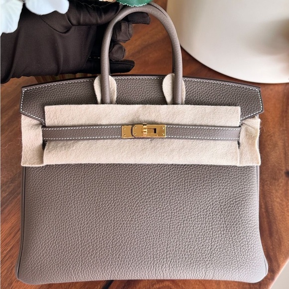 Hermes Handbags - 100% authentic hermes birkin 25 etoupe togo ghw